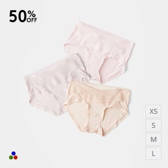 3 pack high cut silk brief panties_light pink, nude, lavender blush