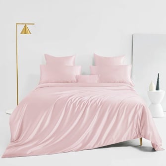 silk bed linen_baby pink