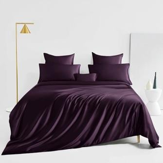 silk bed linen_grape