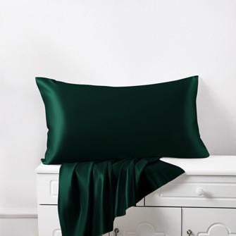 silk pillowcase_dark green