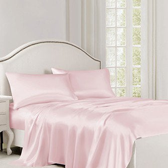 silk flat sheet_light-pink