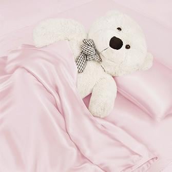 silk toddler bedding set_light pink