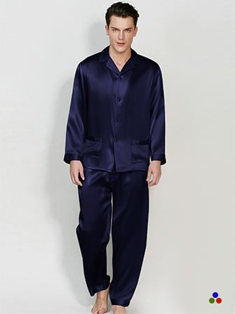 silk pajama set_navy
