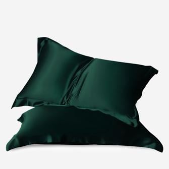 silk pillowcase_dark green