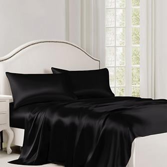 black silk flat sheet