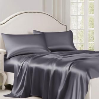 slate gray silk flat sheets