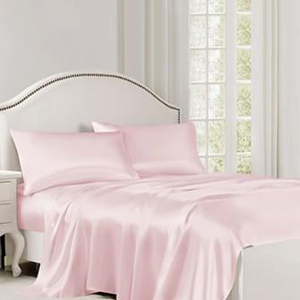 silk flat sheet_baby-pink