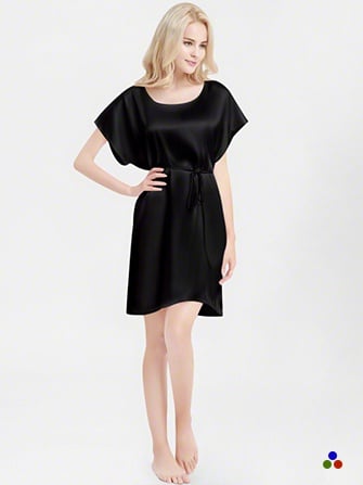 elegant silk nightgown_black