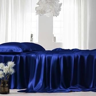 royal blue silk flat sheet