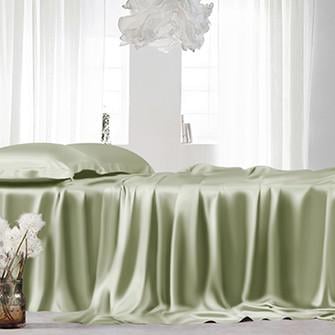 silk flat sheet (Premium)_sage green