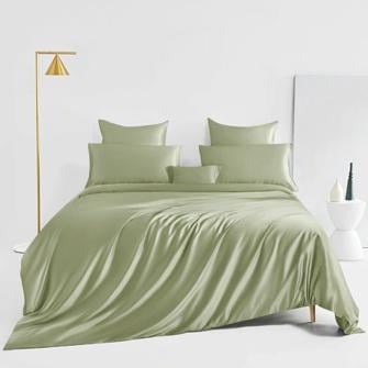 25mm silk bed linen_sage green