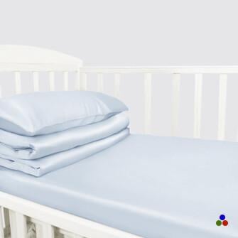 silk fitted crib sheet_alice blue