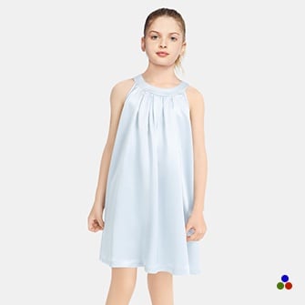 silk kids nightgown_alice blue color