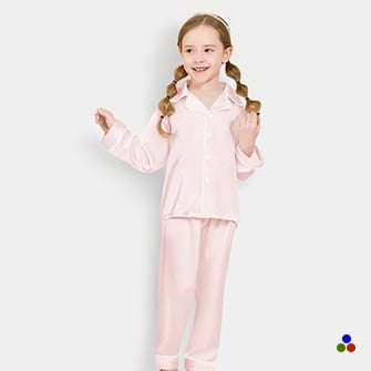 silk kids pajamas_light pink/ivory