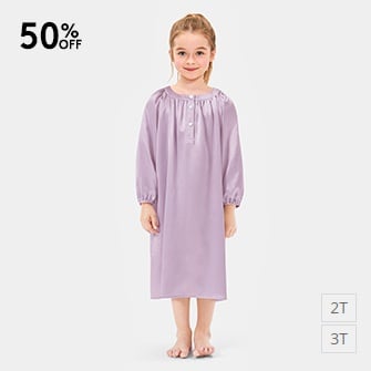 silk kids nightgown-thistle