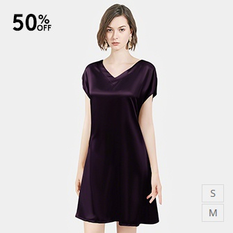 silk nightgown-dark purple