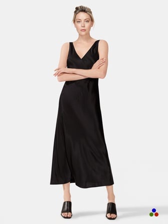 elegant silk dress-black