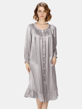 silk nightdresses_silver color