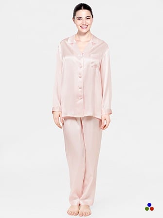 silk pajama set for women_light pink