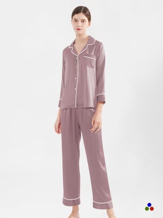silk pajama set_thistle/ivory