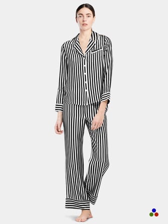 silk pajamas_black stripe