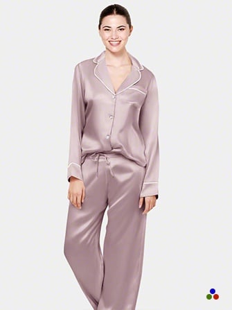 silk pajama set_light pink/ivory