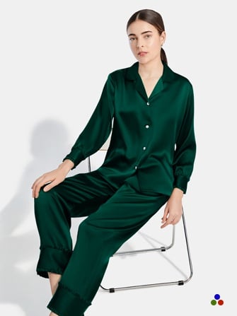 pyjama en soie_dark green