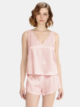 kurze Seiden-Pyjama-Sets_light pink