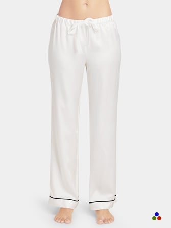 womens silk pajama pants_white