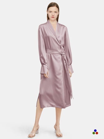 luxury silk robe for women_thistle