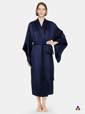 silk robes_navy/black color
