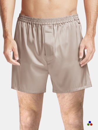 luxury silk boxer shorts for men_beige/ivory