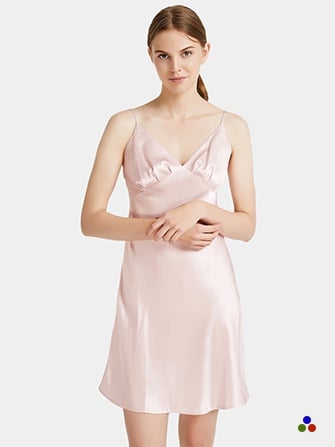 robe courte en soie_light pink
