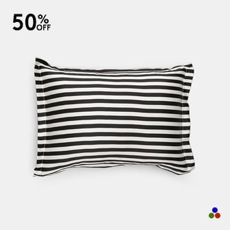 silk travel pillow_black stripe