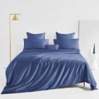 linge de lit en soie bleu foncé