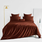 conjunto de ropa de cama de seda_rust red