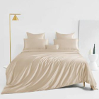 conjunto de ropa de cama de seda_beige
