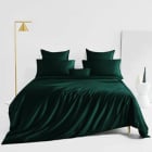 25 momme silk bed linens-dark green