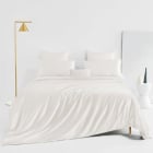 white silk bed linen