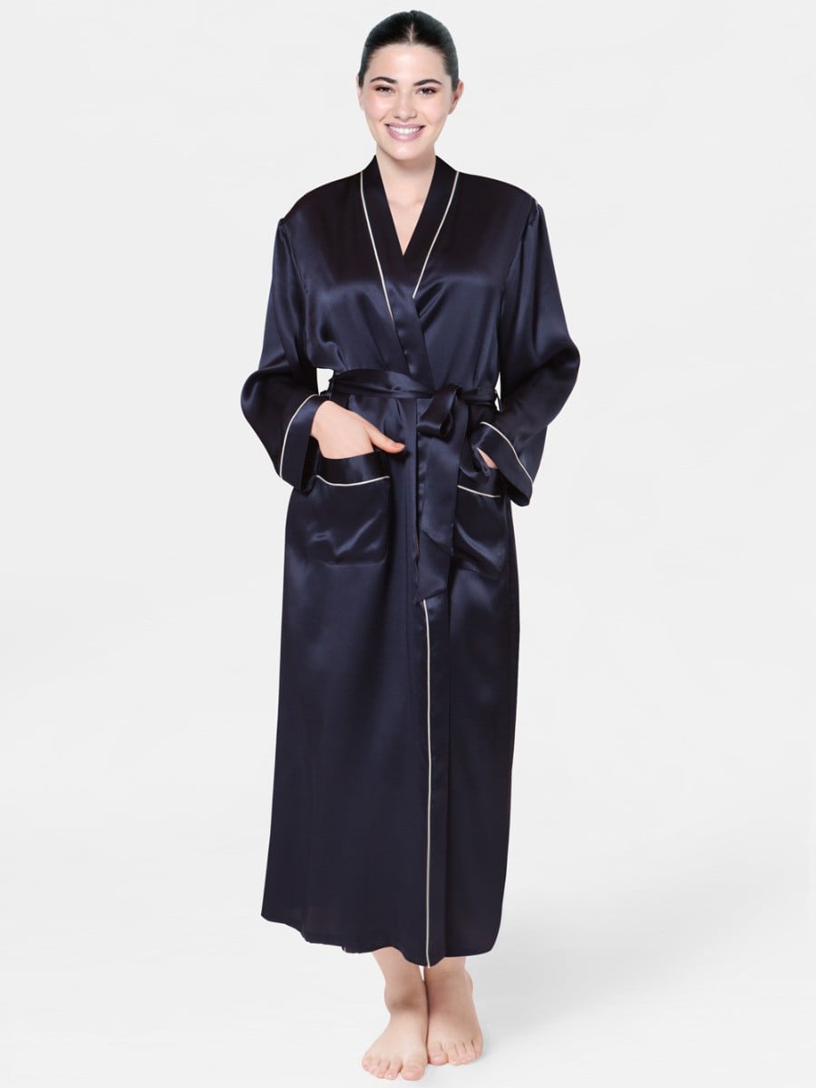 Luxury Silk Robes SW26NAVY