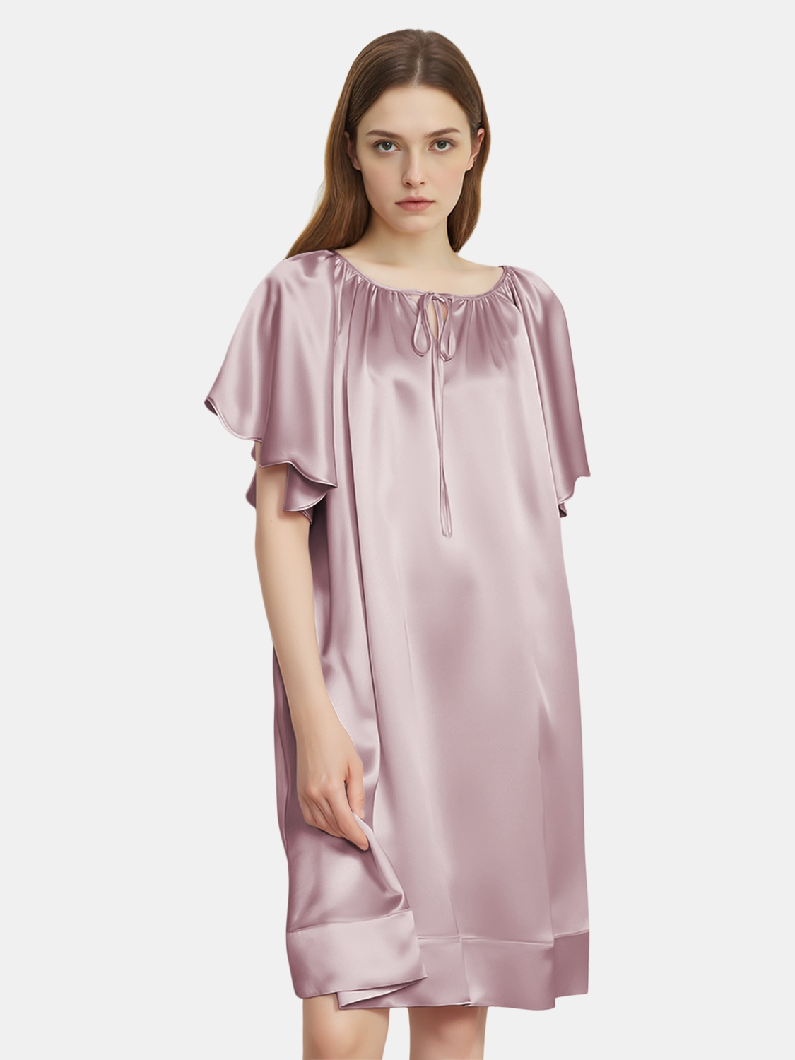 dress simple silk sleepwear Kaemgyyd Summer Dresses for Women Silk Satin Nightgown Soft Sleeveless  Sleepwear V Neck Spaghetti Strap Short Nightwear