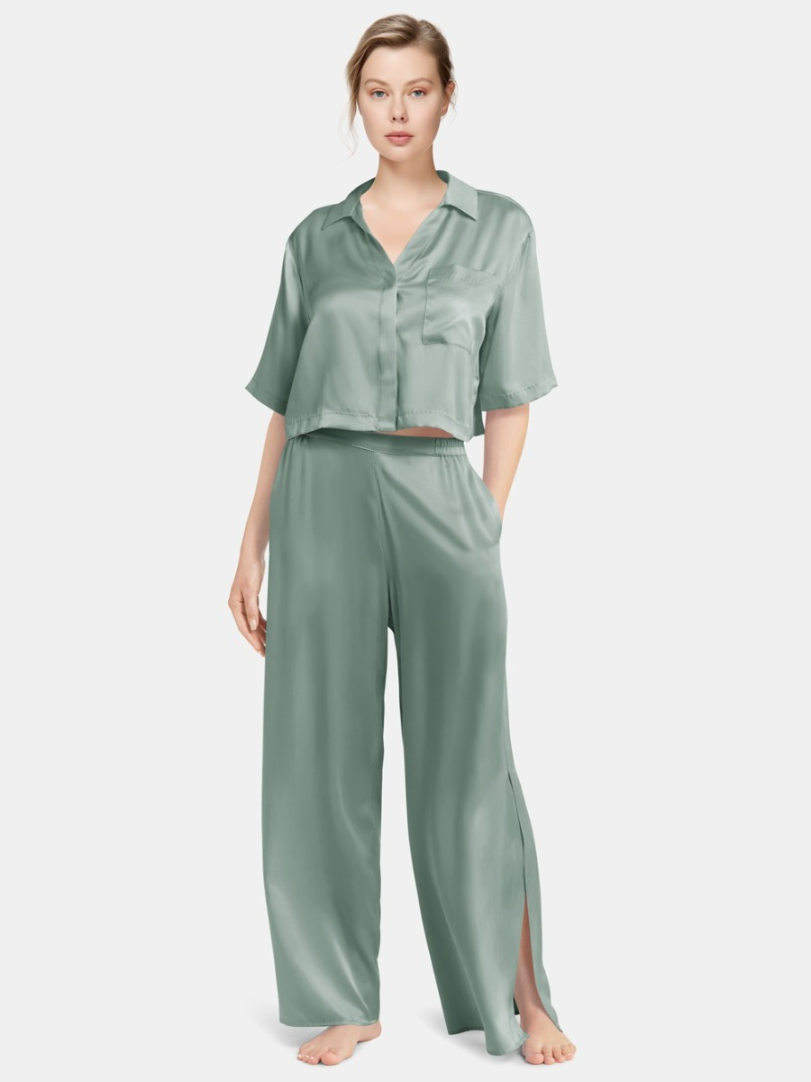 Luxury Silk Loungewear with Short Top | ElleSilk