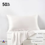 white silk pillowcase