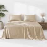 silk flat sheets_beige