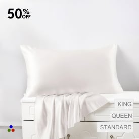 white silk pillowcase