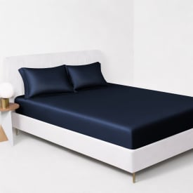 navy silk fitted sheet