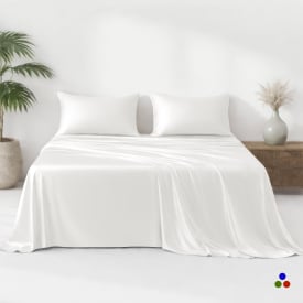 white silk flat sheets