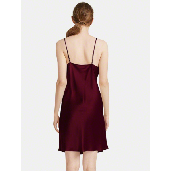 maroon silk slip dress 100% Washable Silk Slip Dress in Wine Tasting Red