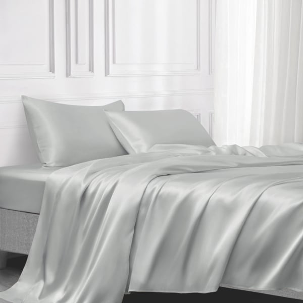 22 Momme Silk Sheet Set, Ice Gray