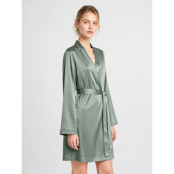 100% Silk Short Robe, 22 Momme